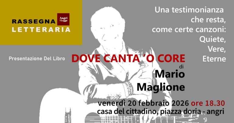 “Angri che legge”, serata d’autore: emozioni e musica con Mario Maglione
