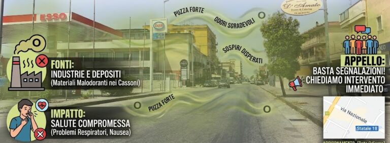 Residenti esasperati, via Nazionale invasa dalla puzza!