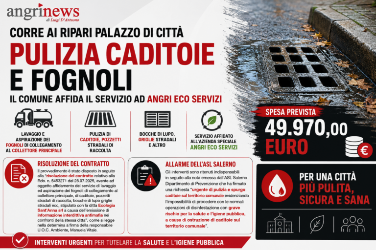 Rischio igienico-sanitario: l'Asl impone pulizia di fognoli, caditoie e pozzetti!